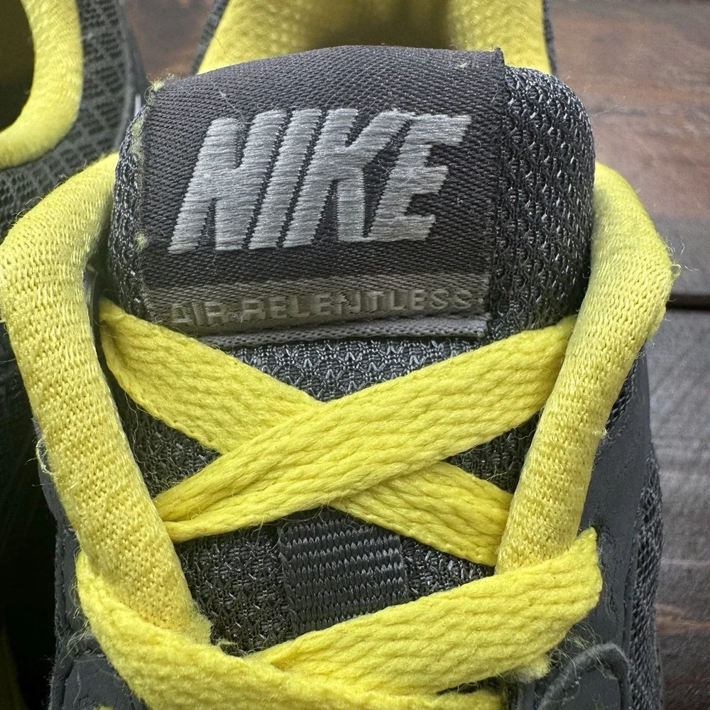Nike Women's Air Relentless 443861-010 Gray Yellow Running Shoes Sneakers Size 9